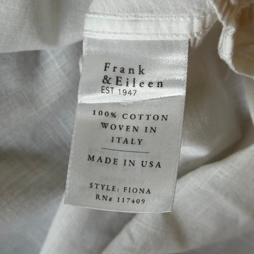 Frank & Eileen White Cotton Fiona Sleeveless Button Up Shirt Women's XS - Picture 5 of 5